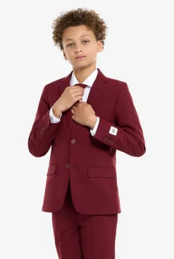 OppoSuits Blazing Burgundy| Effen Gekleurde Pakken