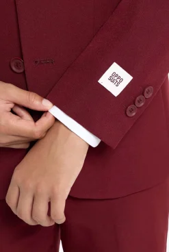OppoSuits Blazing Burgundy| Effen Gekleurde Pakken