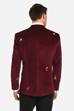 OppoSuits Christmas - X-Mas Icons - Deep Burgundy|Heren Deluxe Blazers|Kerst Blazers