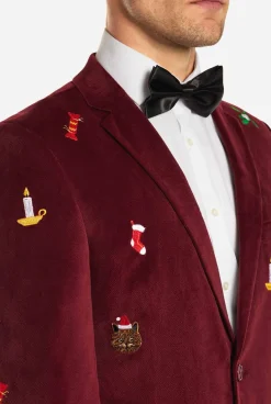 OppoSuits Christmas - X-Mas Icons - Deep Burgundy|Heren Deluxe Blazers|Kerst Blazers