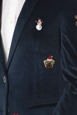 OppoSuits Christmas - X-Mas Icons - Navy|Heren Deluxe Blazers|Kerst Blazers