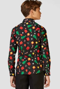OppoSuits Christmas Icons Black| Casual Overhemden|Kerst Overhemden