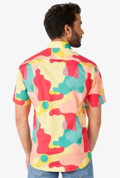OppoSuits Coral Camo|Heren Zomer Overhemden|Casual Overhemden