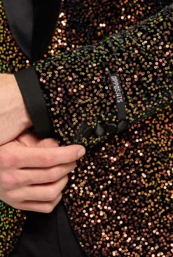OppoSuits Dinner Jacket - Amber Sequins|Heren Deluxe Blazers|Pailletten Blazers