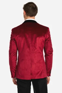 OppoSuits Dinner Jacket - Burgundy|Heren Deluxe Blazers|Kerst Blazers