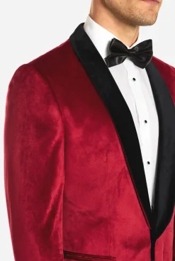 OppoSuits Dinner Jacket - Burgundy|Heren Deluxe Blazers|Kerst Blazers