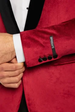 OppoSuits Dinner Jacket - Burgundy|Heren Deluxe Blazers|Kerst Blazers