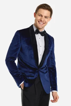 OppoSuits Dinner Jacket - Deep Blue|Heren Deluxe Blazers|Kerst Blazers