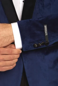 OppoSuits Dinner Jacket - Deep Blue|Heren Deluxe Blazers|Kerst Blazers