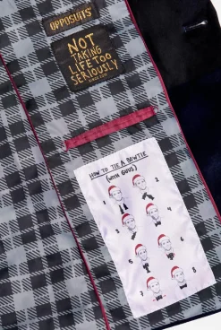 OppoSuits Dinner Jacket - Deep Blue|Heren Deluxe Blazers|Kerst Blazers