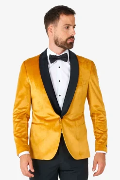 OppoSuits Dinner Jacket - Gold|Heren Deluxe Blazers|Kerst Blazers