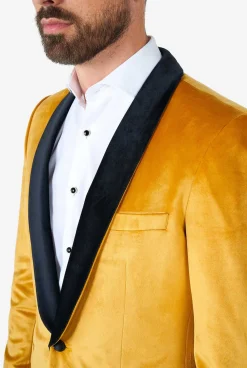 OppoSuits Dinner Jacket - Gold|Heren Deluxe Blazers|Kerst Blazers