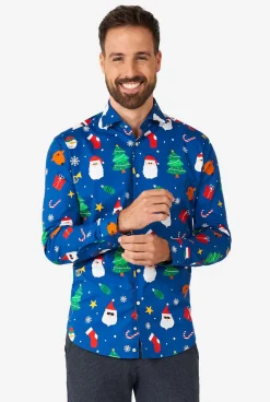 OppoSuits Festivity Blue|Heren Casual Overhemden
