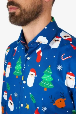 OppoSuits Festivity Blue|Heren Casual Overhemden