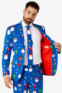 OppoSuits Festivity Blue|Heren Kerstpakken