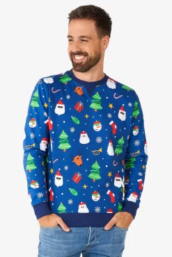 OppoSuits Festivity Blue|Heren Kerst Sweaters