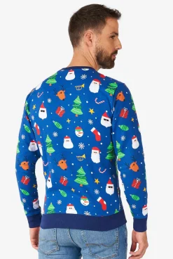 OppoSuits Festivity Blue|Heren Kerst Sweaters