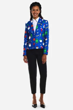 OppoSuits Festivity Blue|DAMES Kerstblazers