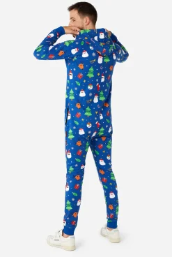 OppoSuits Festivity Blue|DAMES Printed Onesies|Effen Gekleurde Onesies