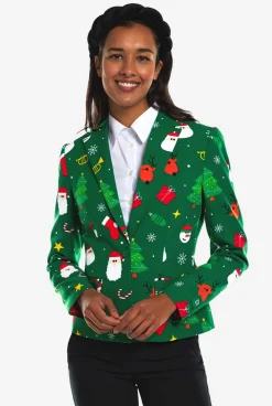 OppoSuits Festivity Green|DAMES Kerstblazers