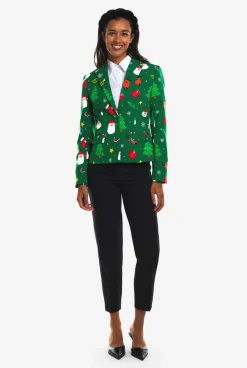 OppoSuits Festivity Green|DAMES Kerstblazers