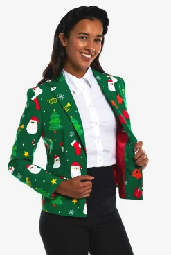 OppoSuits Festivity Green|DAMES Kerstblazers