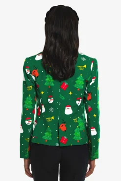 OppoSuits Festivity Green|DAMES Kerstblazers