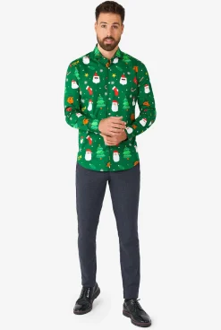 OppoSuits Festivity Green|Heren Casual Overhemden