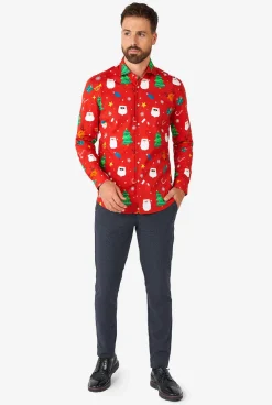 OppoSuits Festivity Red|Heren Casual Overhemden