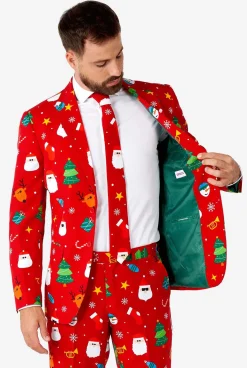 OppoSuits Festivity Red|Heren Kerstpakken