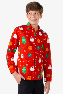 OppoSuits Festivity Red| Casual Overhemden|Kerst Overhemden