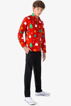 OppoSuits Festivity Red| Casual Overhemden|Kerst Overhemden