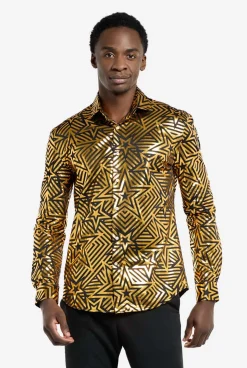 OppoSuits Golden Geo Star|Heren Halloween Overhemden