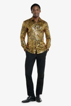 OppoSuits Golden Geo Star|Heren Halloween Overhemden