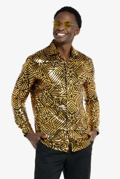 OppoSuits Golden Geo Star|Heren Halloween Overhemden