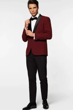 OppoSuits Hot Burgundy|Heren Examen Smokings|Kerst Smokings