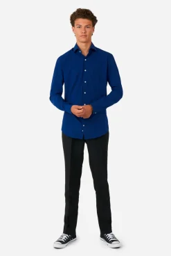 OppoSuits Navy Royale| Effen Gekleurde Overhemden