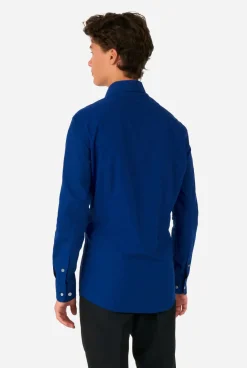 OppoSuits Navy Royale| Effen Gekleurde Overhemden