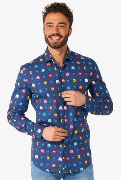 OppoSuits Pixel PAC-MAN™|Heren Halloween Overhemden|Casual Overhemden