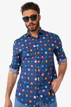 OppoSuits Pixel PAC-MAN™|Heren Halloween Overhemden|Casual Overhemden