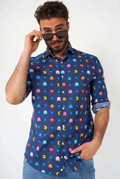 OppoSuits Pixel PAC-MAN™|Heren Halloween Overhemden|Casual Overhemden