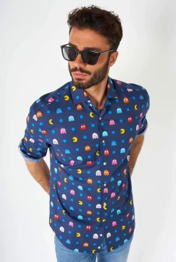 OppoSuits Pixel PAC-MAN™|Heren Halloween Overhemden|Casual Overhemden