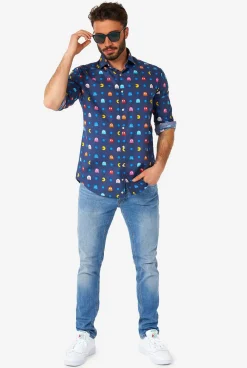 OppoSuits Pixel PAC-MAN™|Heren Halloween Overhemden|Casual Overhemden