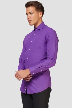 OppoSuits Purple Prince|Heren Effen Gekleurde Overhemden