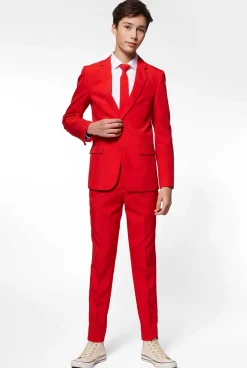 OppoSuits Red Devil| Effen Gekleurde Pakken|Kerst Pakken