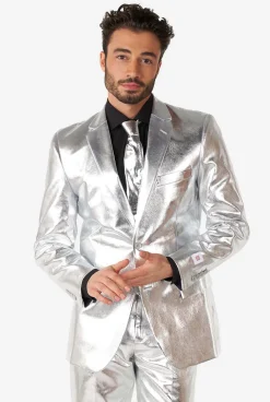 OppoSuits Shiny Silver|Heren Vrijgezellenfeest Pakken|Trouwpakken