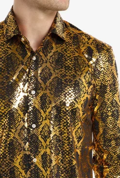 OppoSuits Shiny Snake|Heren Halloween Overhemden