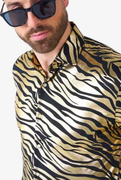 OppoSuits Tiger Shiner|Heren Halloween Overhemden|Casual Overhemden