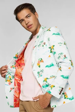 OppoSuits Tropical - Hawaiian - Aloha Blue|Heren Zomer Blazers|Deluxe Blazers