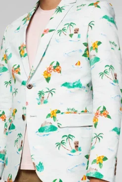 OppoSuits Tropical - Hawaiian - Aloha Blue|Heren Zomer Blazers|Deluxe Blazers